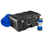 Sterilite 4-Pack Footlocker, Lockable Plastic Utility Storage Container Box, Black - Heavy-Duty Organizing Containers for Home, Garage, Office, and Basement - size: 4 Pack