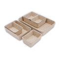 Welaxy Office Drawer organizers felt storage bins Shallow Small Desk trays Draw dividers Nordic Lifestyle Natural Scandinavian-chic style 7-piece (Oatmeal) - color: Oatmeal