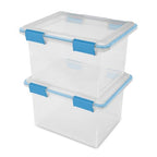 Sterilite 16-Pack Gasket Box, Weather-Resistant Storage Bins with Latching Lids, 32 Quart - Heavy-Duty Organizing Containers for Closet, Bathroom, and Office - size: 32 Quart, style: 16 Pack