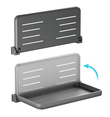 Aluminum RV Folding Wall Shelves 12 Inch Collapsible Fold Down Bookshelf for Camper - Small Foldable Trailer Interior Hidden Bedside Storage Rack 2 Pack - size: 2 Pack