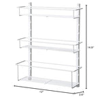 ClosetMaid Adjustable 3 Shelf Spice Rack Organizer Kitchen Pantry Storage for Cabinet Door or Wall Mount with Metal Shelves, White (2 Pack)