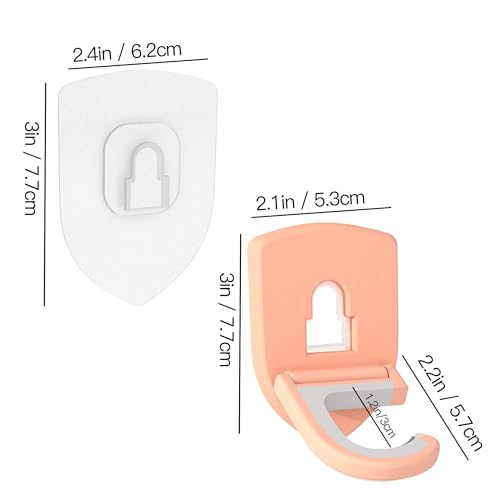 Broom Holder Wall Mount Self Adhesive, Broom and Mop Organizer Wall Hanging, No Drilling Anti-Slip Broom Hook Over Door for Home, Kitchen, Garden, Garage Storage (5-Pack, Coral Pink) - color: Coral Pink, size: 5 Pieces
