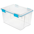Sterilite 4-Pack 54 Quart Gasket Box, Home Storage Organizer Bins with Lids - Stackable Clear Plastic Containers for Bedroom, Bathroom, Garage, Basement, or Attic - size: 54 Quart, style: 4 Pack