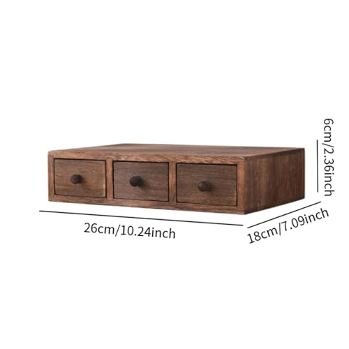 Wood Desktop Organizer Office Supplies Organizer with Drawer Versatile Cosmetic Organizer for Sticky Notes Stamps Paper Clips, 3 Drawer - color: 3 Drawer
