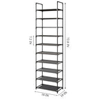 10-Tier Tall Shoe Rack for Closet, Entryway, Adjustable Sturdy Durable Shoe Shelf,Narrow Shoe Stand Organizer (18" W×10" D×72.8" H,Black) - size: 10-Tier-Black(18" W×10" D×72.8" H)