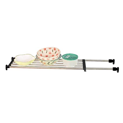 BAOYOUNI Expandable Shelf Closet Tension Rod Adjustable Shelving Unit Storage Rack Organizer Hanger Space Saving Divider for Wardrobe, Cupboard, Kitchen, Bathroom Use, Black - color: Black, 1pc (2-bar Telescopic), size: Recommended Use Length: (46.06-74.0