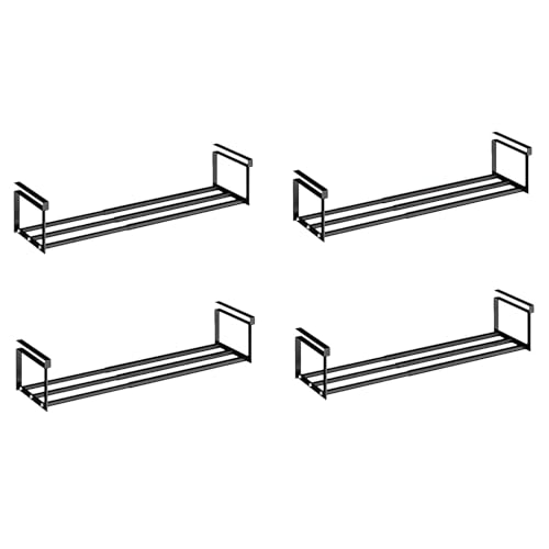 Expandable Shoe Rack Organizer - Adjustable Shoe Rack & Under Cabinet Shelf - for Shoe or Clothing Storage and Organization, Under Shelf Storage (Black,4 Pcs) - color: Black, size: 4 Pack