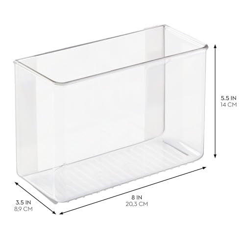 iDesign Adhesive Organizer Bin - Damage-Free Hanging for Kitchen, Bathroom, or Office - Set of 4 - Clear - style: Pack of 4