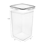 M MCIRCO Extra Large 7qt / 6.5L/220oz Tall Food Storage Containers, WIDE & DEEP, 4-Piece Plastic Airtight Kitchen Pantry Storage Containers for Flour, Sugar, with 4 Measuring Cups,20 Labels - size: 6.5L