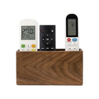 Remote Holder Hole-Free, Self-Adhesive Storage Wooden Box, Wall Mounted or Desk Mounted Container(Large Size) - size: Large