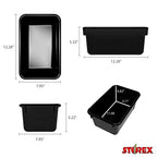 Storex Small Cubby Bins – Plastic Storage Containers for Classroom with Non-Snap Lid, 12.2 x 7.8 x 5.1 inches, Black, 5-Pack (62463U05C) - color: Black, style: Bin with Cover