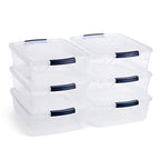 Rubbermaid Cleverstore 17 Qt Clear Storage Bins with Lids, 6-Pack, Stackable, BPA-Free, Made in USA - size: 17 Qt – 6 Pack
