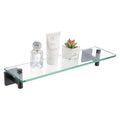 KOKOSIRI Bathroom Shelves Glass Floating Shelf 16-Inch for Bedroom, Living Room, Kitchen, Small Hanging Rack Rustproof Wall Mounted Black B1105BK-L16 - color: Matte Black, size: 16-Inch