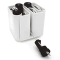 Cable Organizer with Multiple Compartments, Secure Cable Ends, Prevent Tangling, Tidy Workspace, Charging Solution, Desk Organizer Cord Management, White Plastic