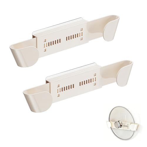 Universal Pot Lid Holder Organizer for Cabinet - 2 Pack Pan Lid Organizers, Inside Door Wall Mount Pots Top Rack White - color: White