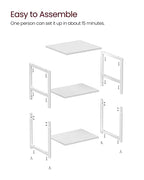 VASAGLE Side Table, Small End Table, Tall Nightstand for Living Room, Bedroom, Office, Bathroom, White ULET273W14 - color: White
