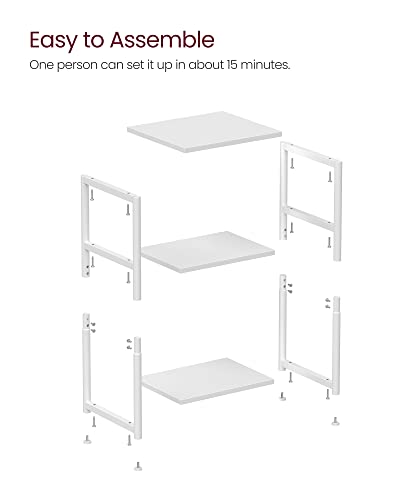 VASAGLE Side Table, Small End Table, Tall Nightstand for Living Room, Bedroom, Office, Bathroom, White ULET273W14 - color: White