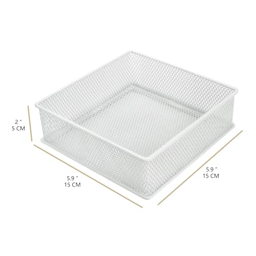 Annova Mesh Stackable Drawer Cabinet and Shelf Organizer Bins Storage Basket School Office Supply Holder Tray- Set of 2 (White, 6x6x2 Inch) - color: White, size: 6x6x2 Inch