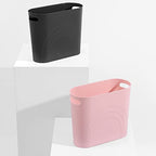 rejomiik Small Trash Can, 3.5 Gallon Slim Garbage Can Plastic Waste Basket with Handles Container Bin for Narrow Spaces Bathroom, Bedroom, Kitchen, Office at Home, Dark Gray - color: Dark Grey, size: 1 pack