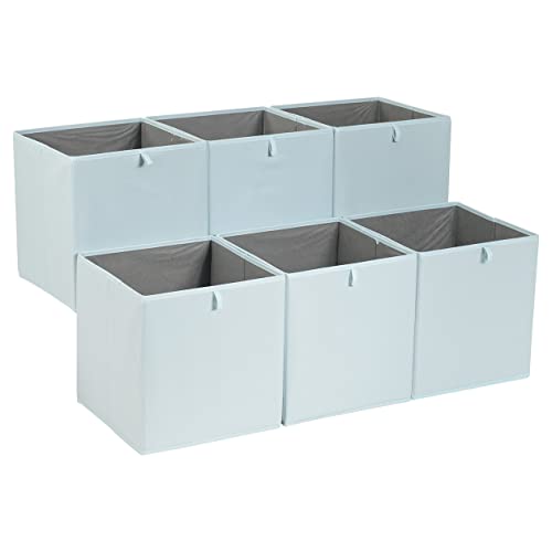 Amazon Basics Collapsible Cube Organizer Bins, Closet Storage Baskets for Shelves with Secure Pull Handle, Foldable Space-Saving, Jade Green, 13x15x13", 6-Pack - color: Jade Green, size: 13x15x13"