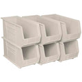 Akro-Mils 30265 AkroBins Plastic Storage Bins, Space-Saving Stackable Bins for Garage, Pantry, Craft Organization, 18-Inch x 8.25-Inch x 9-Inch, Stone, 6-Pack - color: Stone