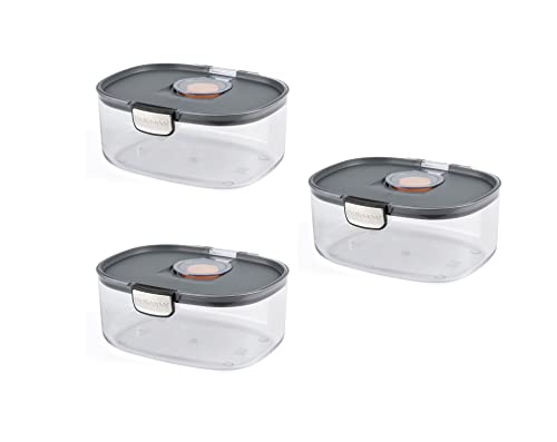Progressive ProKeeper International Airtight Food Storage Container with Terracotta Disk for Freshness, Stackable & Dishwasher Safe, Ideal for Cookies, Baked Goods, & More 3 Quart, 3-Piece - size: 3-Piece, style: 3-Quart Prokeeper