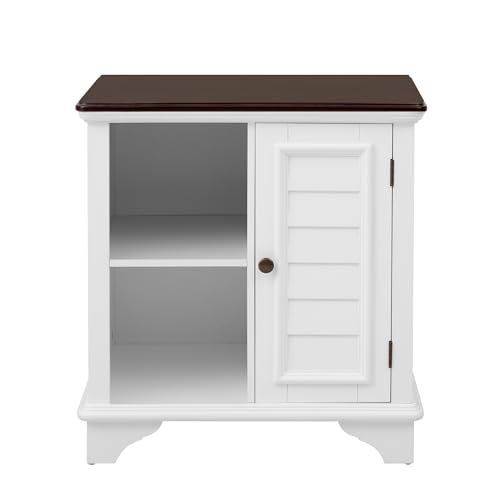Multifunctional End Table Side Table with a Shutter Style Door and 2 Woven Grass Baskets, Sofa Side Narrow Table, Wood Bedside Nightstand for Living Room Bedroom (White-4.7) - color: White-4.7