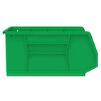 Akro-Mils 30250 AkroBins Plastic Storage Bins, Space-Saving Stackable Bins for Garage, Pantry, Craft Organization, 15" x 16" x 7", Green, 6-Pack - color: Green