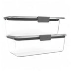 Rubbermaid Brilliance BPA-Free Food Storage Containers with Lids, Airtight Clear Set of 2 (9.6 Cup), Ideal for Lunch, Meal Prep, and Leftovers - size: 9.6 cup (4-Piece)