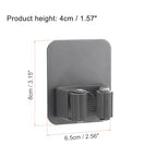 uxcell 2pcs Mop Broom Holder Wall Mount, 304 Stainless Steel Mop Holder Self Adhesive Broom Hanger with Screws, Suitable for Bathroom, Laundry Room, Dark Grey - color: Dark Grey
