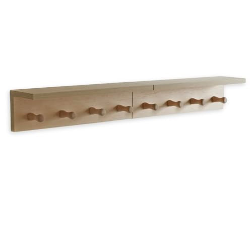 Entrance Coat Rack ，Coat Hooks, Wall-Mounted Wooden Hook Rack, Wall-Mounted Shelves are Very Suitable (Birch Color Finish—A-2) - style: Birch color finish—A-2