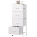 WLIVE Dresser with 4 Drawers, Storage Tower, Organizer Unit, Fabric Dresser for Bedroom, Hallway, Entryway, Closets, Sturdy Steel Frame, Wood Top, Easy Pull Handle, White - color: White