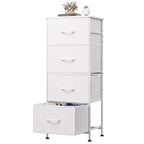 WLIVE Dresser with 4 Drawers, Storage Tower, Organizer Unit, Fabric Dresser for Bedroom, Hallway, Entryway, Closets, Sturdy Steel Frame, Wood Top, Easy Pull Handle, White - color: White