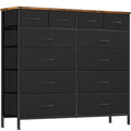 VASICAR Dresser for Bedroom with 12 Drawers, Tall Fabric Drawer Dresser, Compact Chest of Drawers for Closet, Nursery, Bedside, Living Room, Laundry, Entryway, Hallway - color: Rustic Black