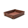 LLmoway PU Leather Valet Tray Nightstand Desk Organizer for Men Women Home Office Phone Watch Jewelry Glasses Keys Coins Storage - color: Light Coffee