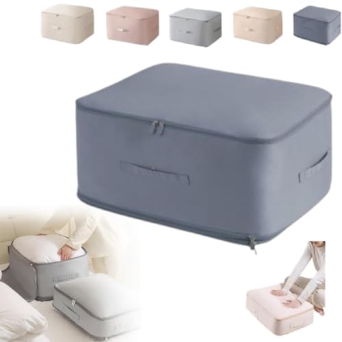 Compression Bags for Storage, 2026 Upgrade Ultra Space Saving Self Compression Organizer Compression Packing Cubes for Travel Sweater Organizer for Closet Clothes Storage Bag (Blue, L (54*42*30CM)) - color: Blue, size: L (54*42*30CM)