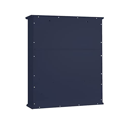 TaoHFE Blue Bathroom Over The Toilet Storage Cabinet,Wall Medicine Cabinet Organizer with 2 Door Adjustable Shelves,Wooden Modern Bathroom Shelves Wall Mounted Laundry Room - color: Blue