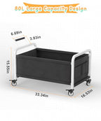80L Large Kids Toy Box with Wheels, Toy Chest Storage Organizer for Toddlers, Boys, Girls, Toy Storage Bin for Stuffed Animals, PlayRoom, Bedroom, Nursery, Living Room, White