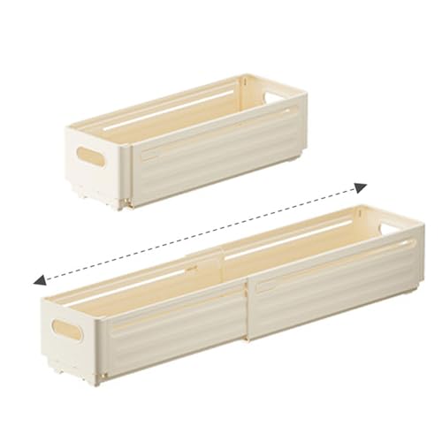 Foldable Storage Bins, 2 Pack Plastic Expandable Boxes for Organizing, Adjustable from 11-18.8" Drawer Organizers Separators Dividers for Bedroom Kitchen Utensils Tools Closet, Small - color: Small
