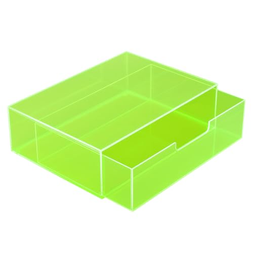 Gelite Acrylic Desk Organizer with Drawer for Makeup Vanity Stackable Desktop Storage Box for Office Supplies, 13.8 x 9.8 x 3.9’’, Neon Green - color: Neon Green