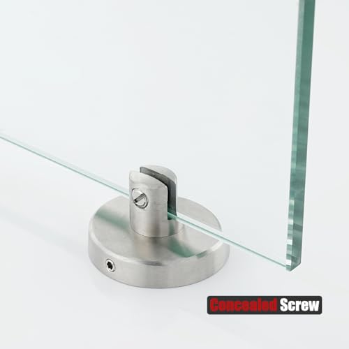JQK Bathroom Glass Shelf, Tempered Glass Shower Storage 8 by 5 inches, 304 Stainless Steel Brushed Finish Wall Mount 2 Pack, TGS101L8-BN-P2 - color: Brushed, size: 8 Inch (2 Pack)