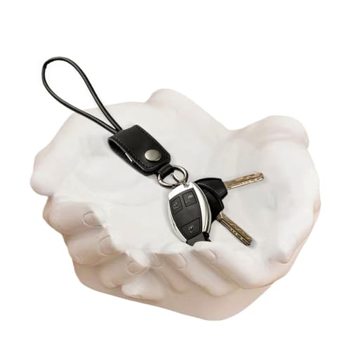 Hands Shape Key Storage Rack - Carved Hands clue Plate, Dependable Double Palm Clue Bowl | Innovative Keys Entryway Jewelry Dish Hand Shaped Tray, Entryway Sculptural Dish Hand Tray for Key - color: White