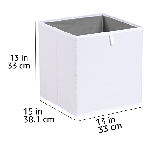 Amazon Basics Collapsible Cube Storage Organizer Bins, Closet Organizer Baskets for Shelves, Space-Saving, White, 13" x 15" x 13", 6-Pack - color: White, size: 13x15x13"