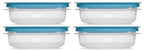 Rubber maid 1.25 Cup Flex & Seal Leak Proof Lids Food Storage Container Set, Teal, Clear Meal Prep Flex Containers, 4 Piece Bundle Set - size: 1.25 Cup