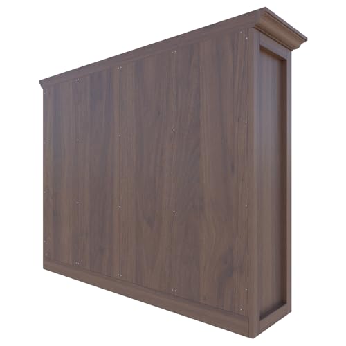 OSCHF Cube Shelf Bookcase with Base - Wooden 3 Tiers Floor Standing Low Storage Cabinet for Home and Office, 12-Cube Lattice Bookshelf, Walnut - color: Walnut, size: 12-Cube