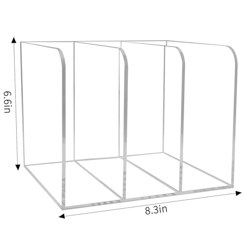 Clear Acrylic Magazine Holder with 3 Compartments, Desktop File Organizer, Vertical Document Sorter for Office Storage,Clear Acrylic Magazine Rack for Home School - color: Clear3