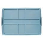 Hefty 72 Quart Hi-Rise Storage Bin with Lid, Stackable Plastic Container Tote for Home, Office, and Classroom Organization, 6 Pack, Smoke Blue