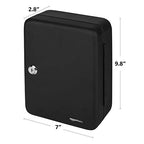Amazon Basics Locking Steel Security Cabinet Key Lock Box with 48 Key Hooks, Key Storage, 2.8"D x 7"W x 9.8"H, Black - color: Black, size: 2.8"D x 7"W x 9.8"H