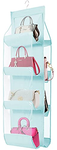 AARAINBOW 1 Pack Hanging Handbag Purse Organizer, Handbag Organizer with 8 Easy Access Pockets, Purses Holder Wardrobe Closet Space Saving Organizers, 41 L x 13.5W (B-Blue) - color: B-blue