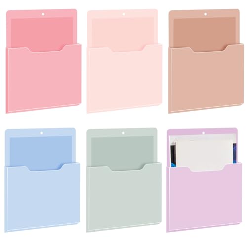 Fuutreo 6 Pcs Magnetic Wall File Organizer Magnetic Wall File Holder Refrigerator Magazine Holder for Mail Letters Paper(Aesthetic Color,Vertical-large) - color: Aesthetic Color, size: Vertical-Large